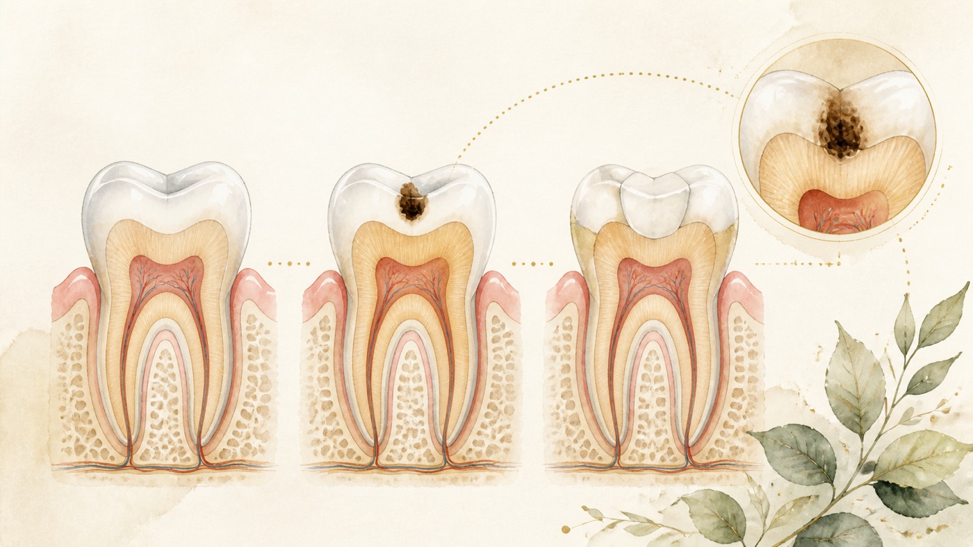The Complete Guide to Tooth Decay and Fillings: a domain map from the line of reversibility to the restorative cycle