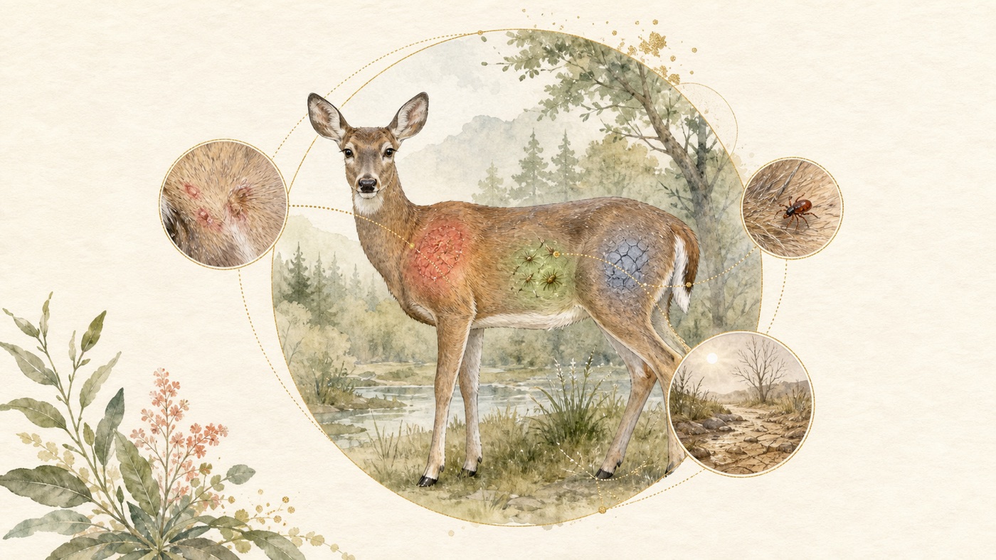 野生與工作動物｜常見疾病 Top 10（病因→症狀→檢查→治療方向→預防；跨三子領域彙整）｜證據鏈